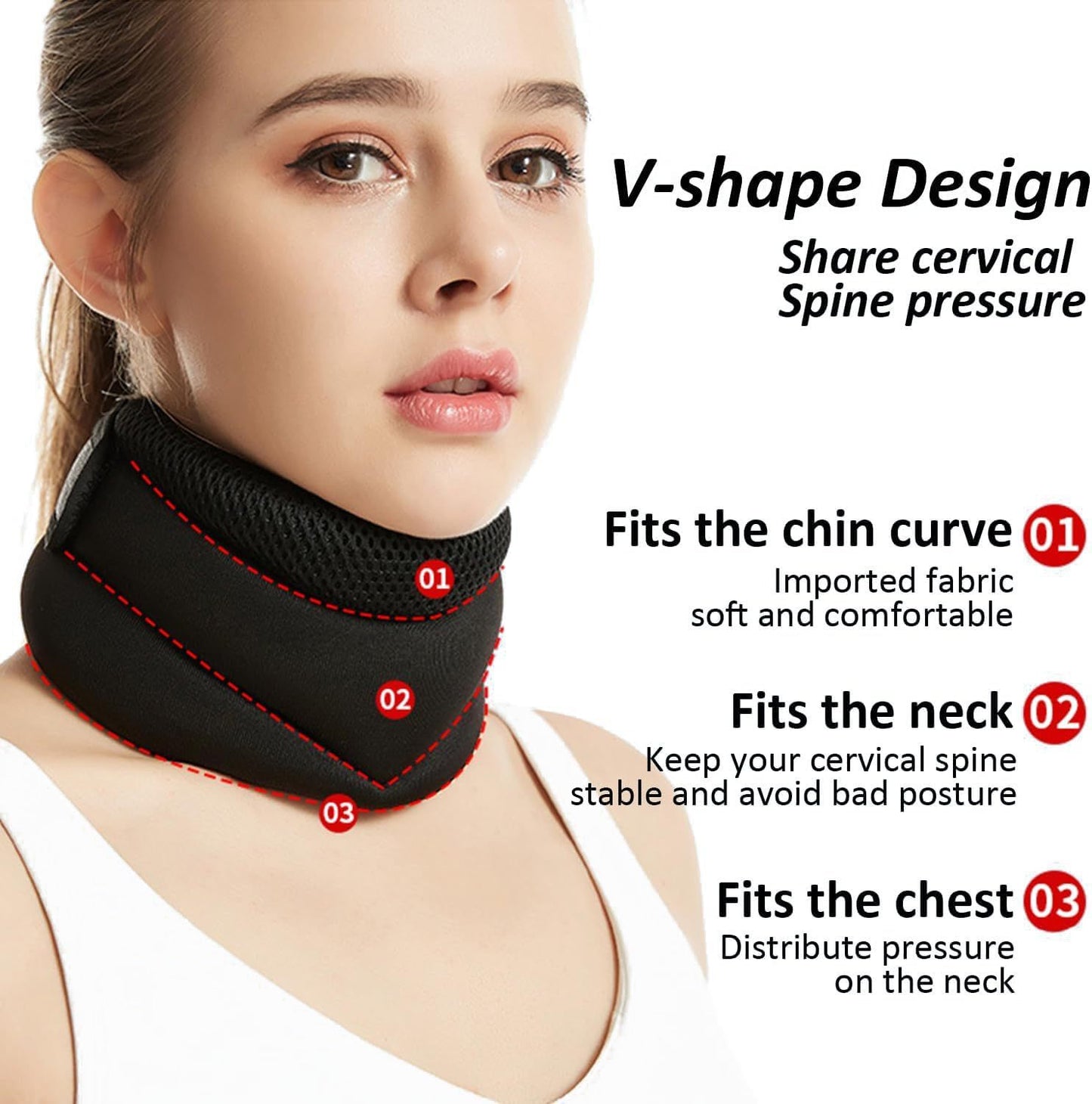 Suporte perfeito para o pescoço. Tecnologia de esponja de três camadas, respirável, alta elasticidade, anti-arqueamento, inclinação para frente, descompressão do pescoço cervical, capa de pescoço de escritório